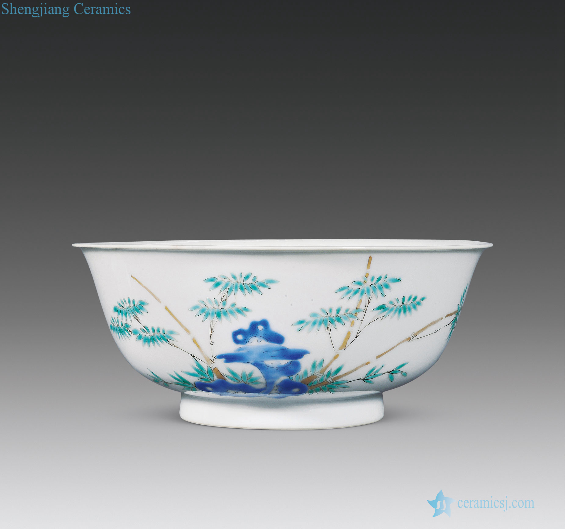 Qing yongzheng pastel bamboo stone bowl