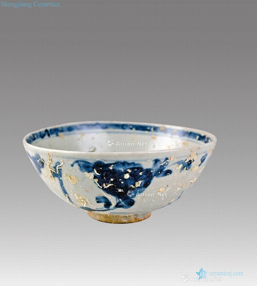 The yuan dynasty Blue and white flower green-splashed bowls