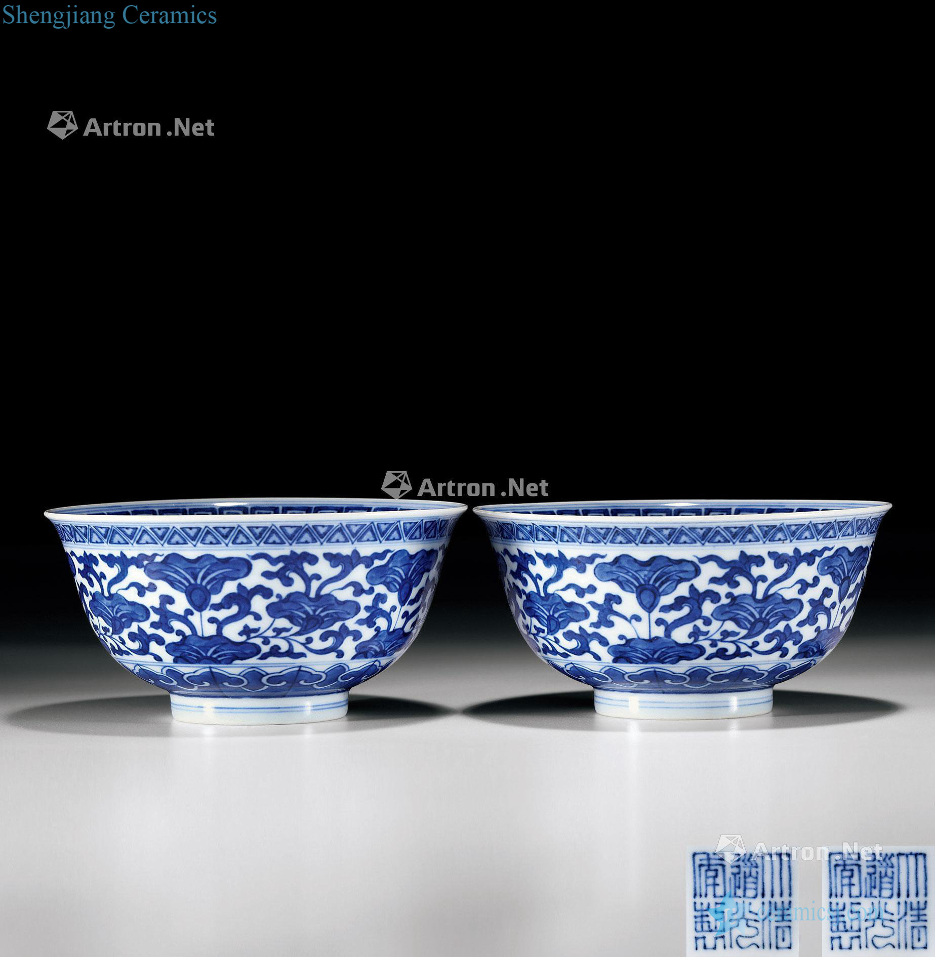 qing Blue and white cow pattern bowl (a)