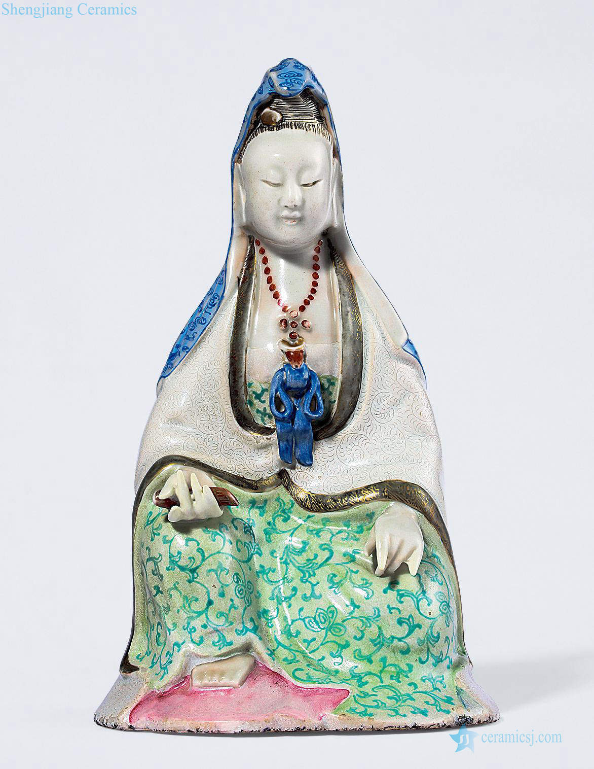 Mid qing pastel guanyin cave