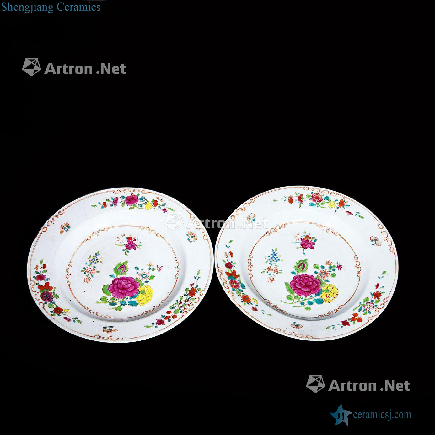 Qing yongzheng pastel peony plate (a)