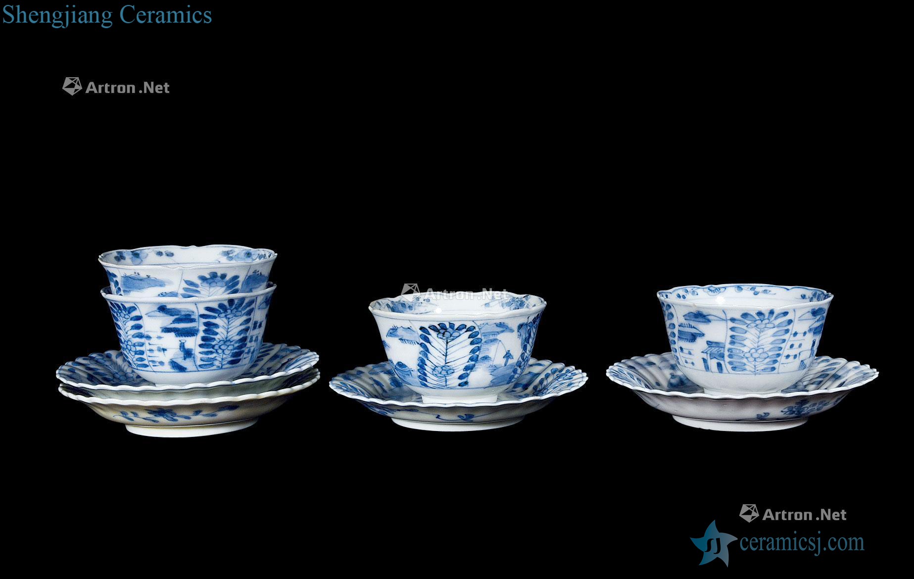 Qing porcelain tea set (4 sets)