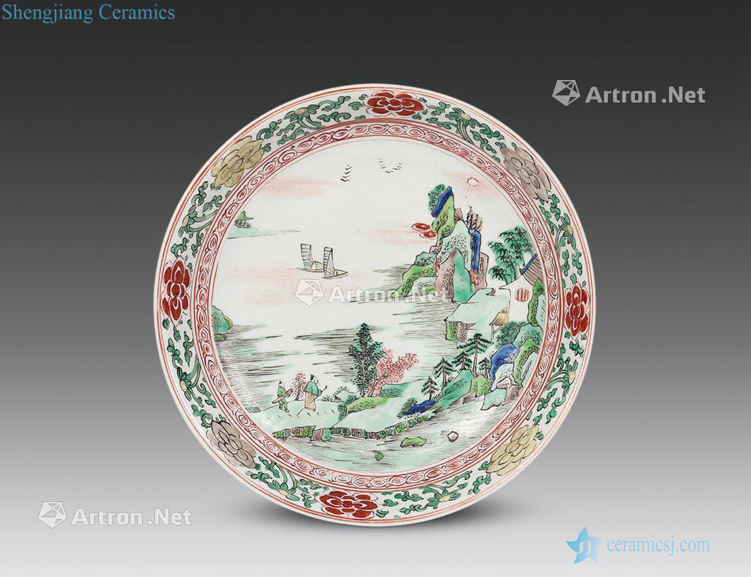The qing emperor kangxi Colorful landscape character