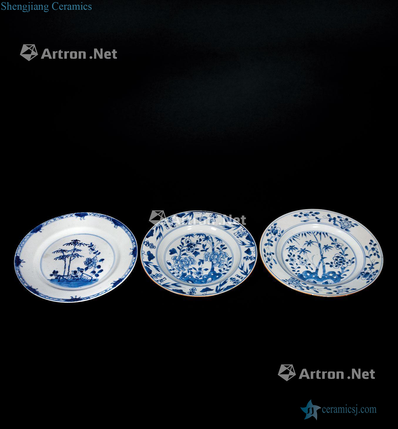 qing Blue and white flower disc (group a)