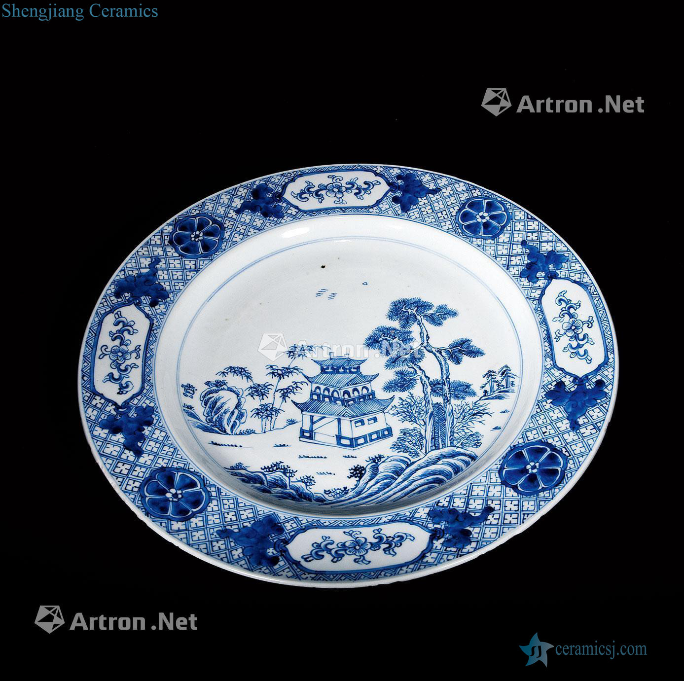 The qing emperor kangxi Blue and white, poetic