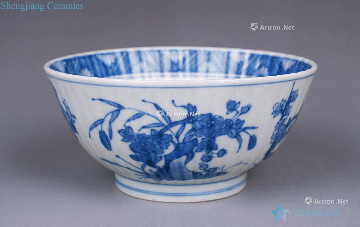 Ming Blue and white pattern of the four seasons melon leng bowl