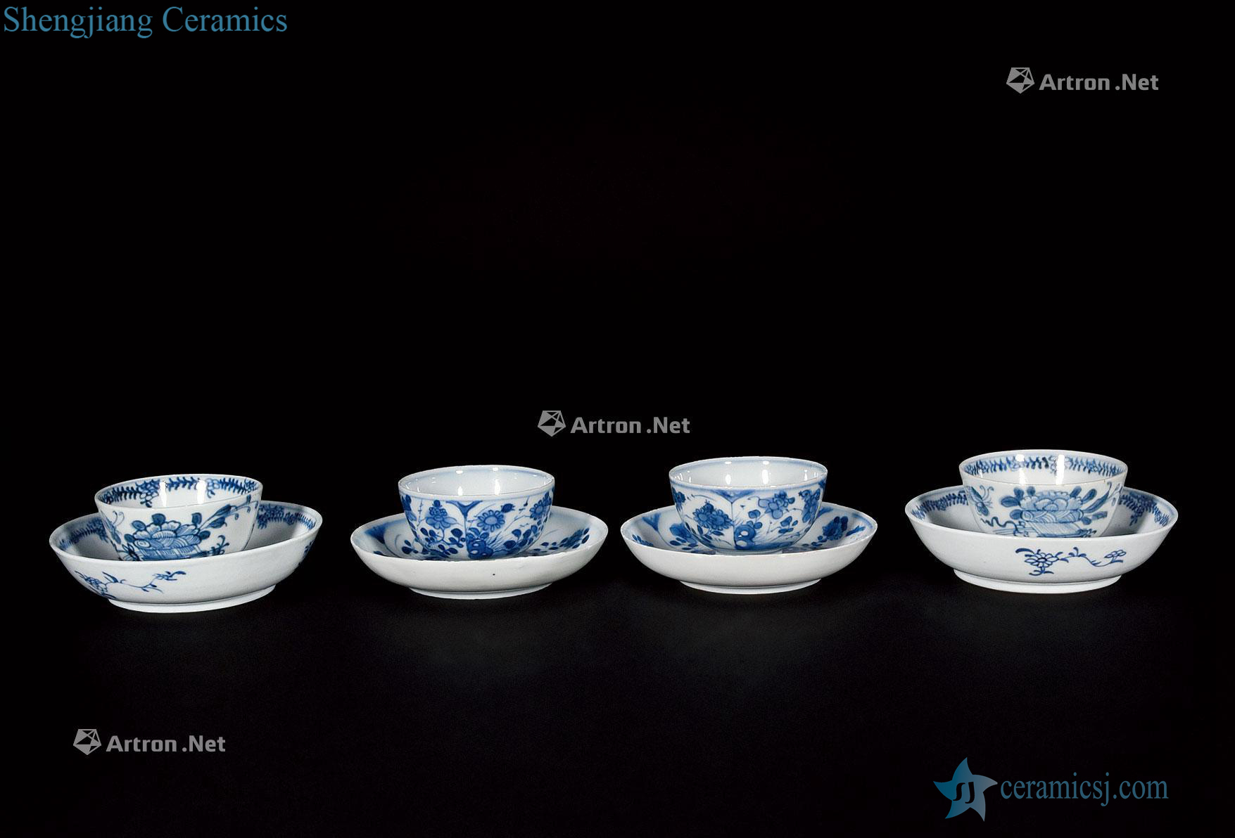 Qing porcelain teacup (two pairs)