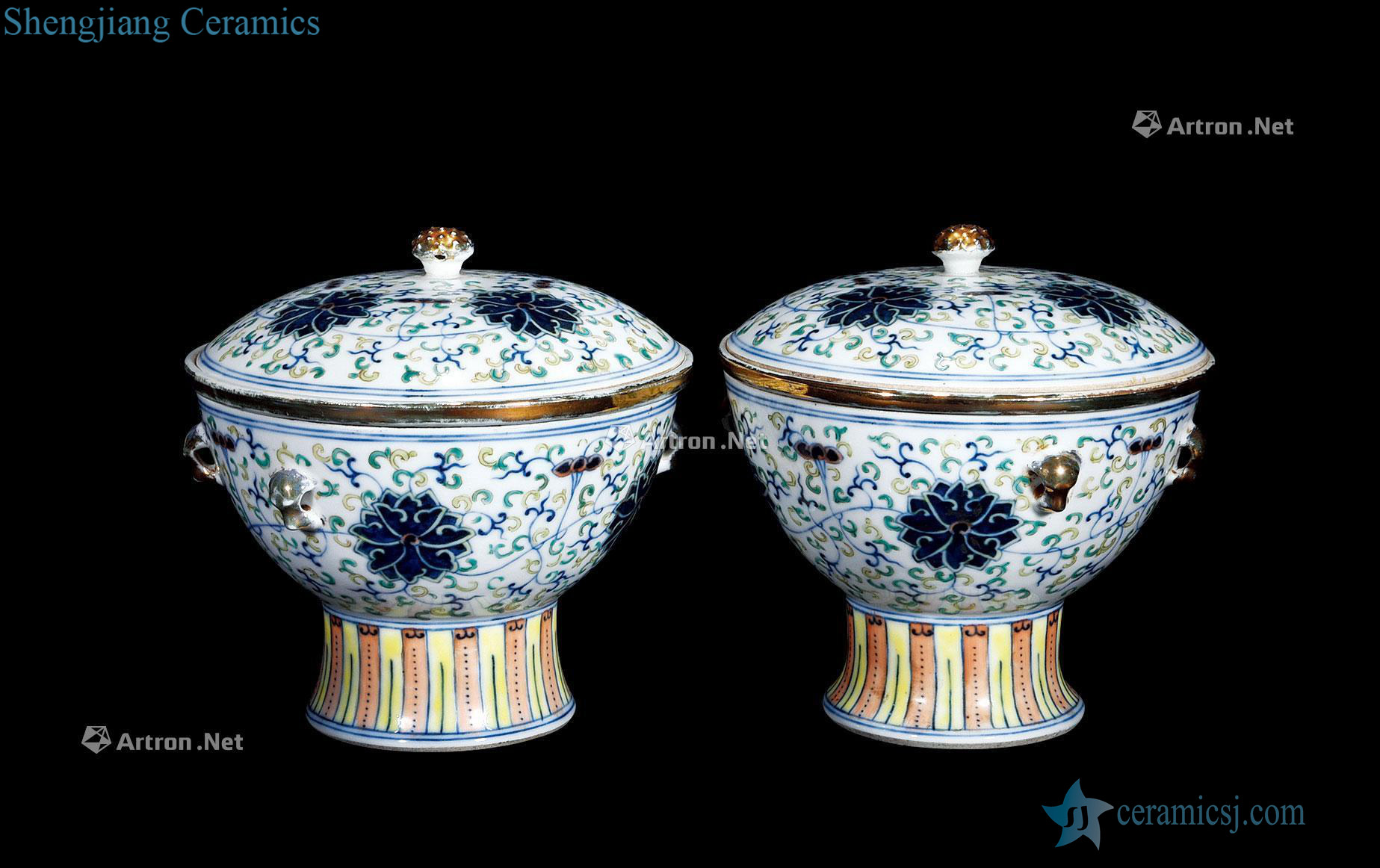 Qing dynasty blue and white color WenGuo (a)