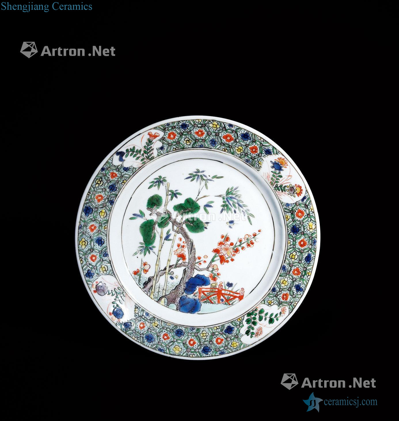 The qing emperor kangxi Age of colorful poetic plate