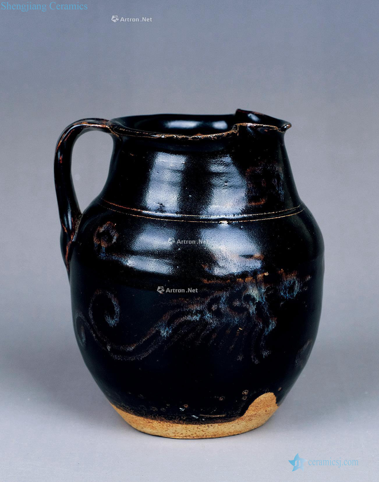 The Ming and qing dynasties Jizhou kiln hip flask