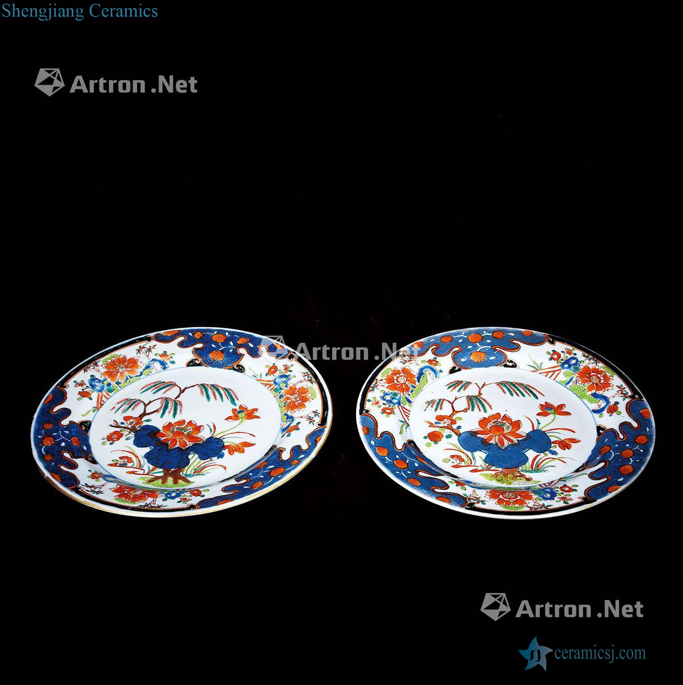 qing Blue and white color flower plate (a)