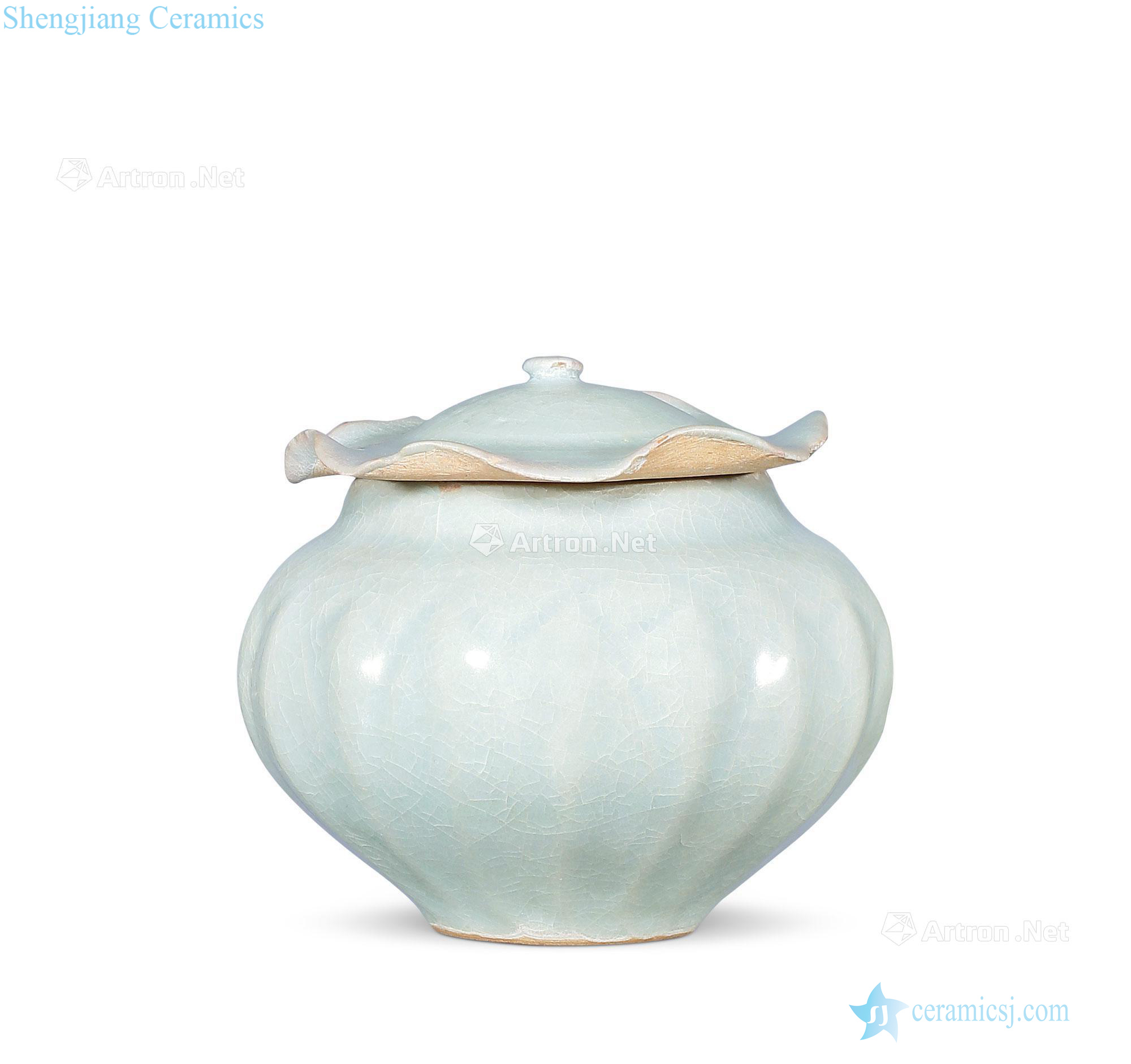 Ming Longquan lotus-shaped lines of lotus leaf cover tank