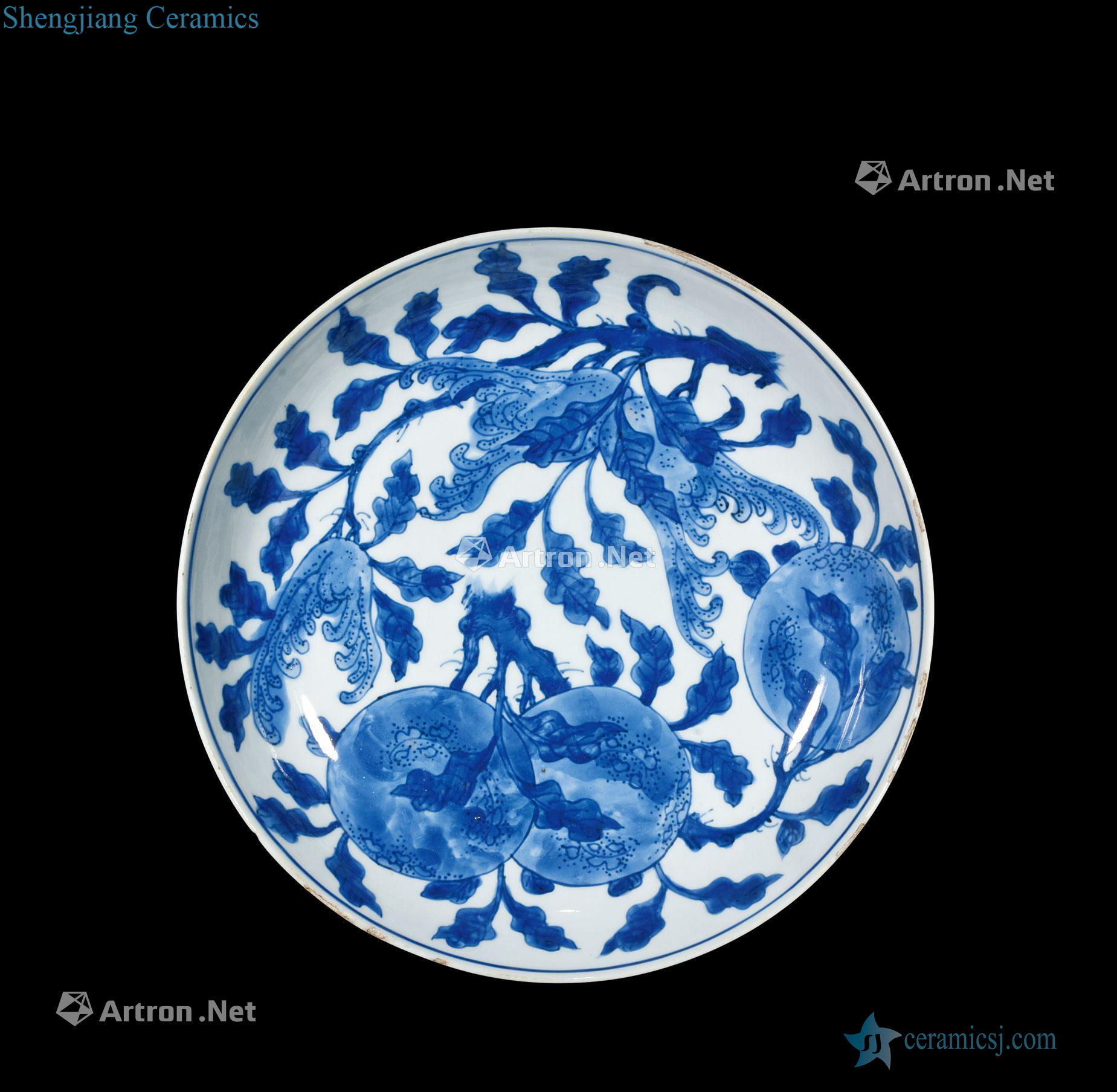The qing emperor kangxi Blue and white sanduo plate
