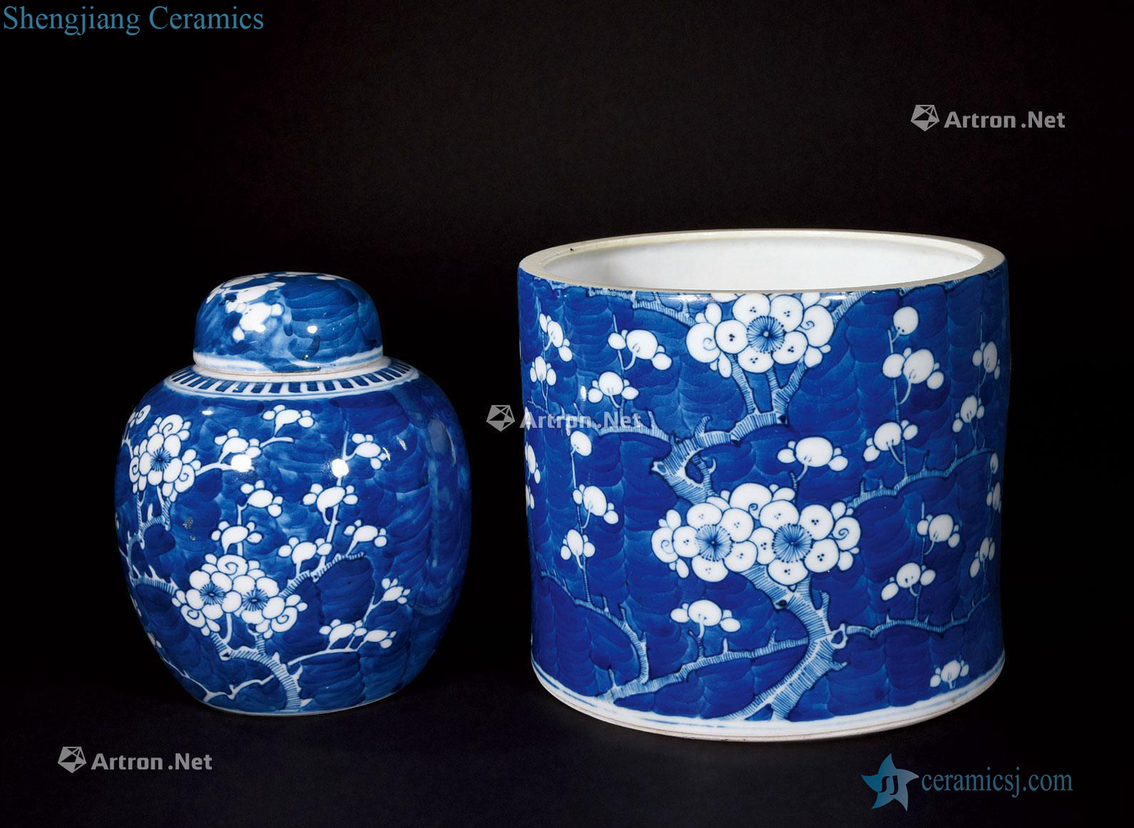 Qing mei tin ice may brush pot (group a)
