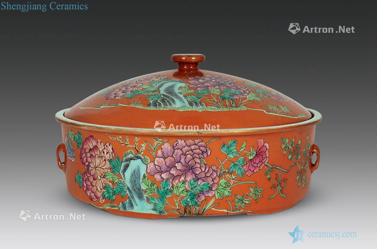 Black coral red decorated butterfly tattoo chafing dish