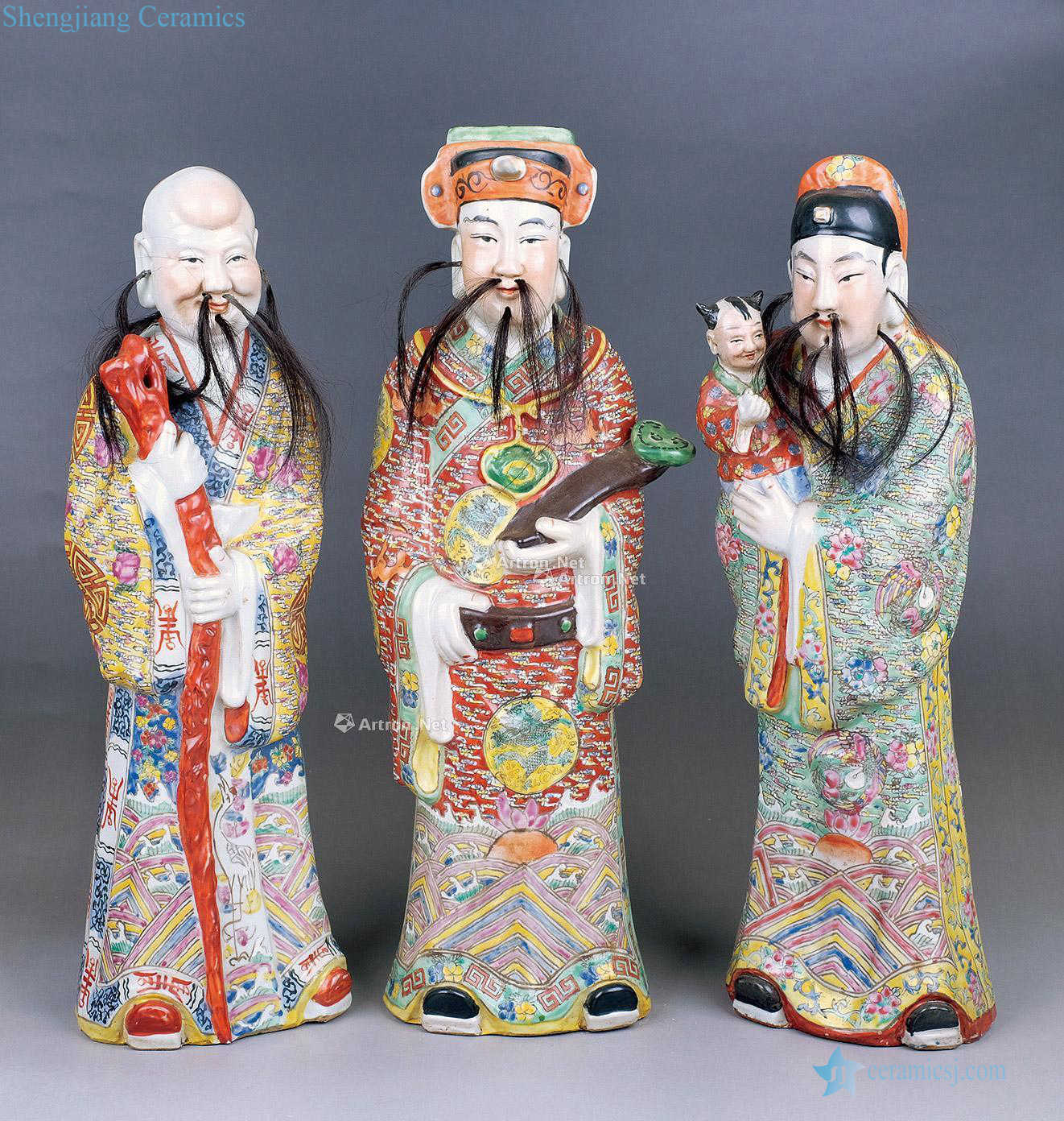 Pastel qing fu lu shou samsung statues (group a)