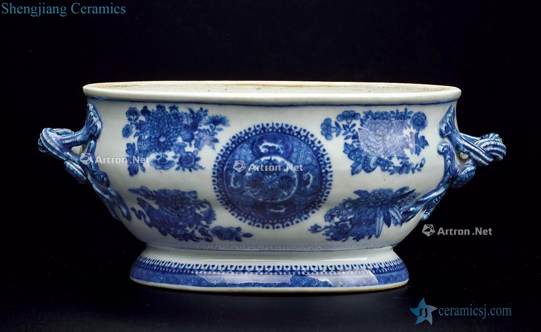 Qing qianlong Blue and dark the eight immortals lines for plate