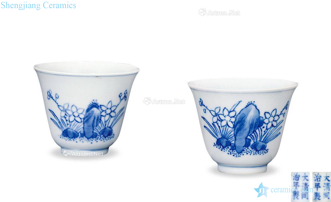 dajing Blue and white flora cup (a)