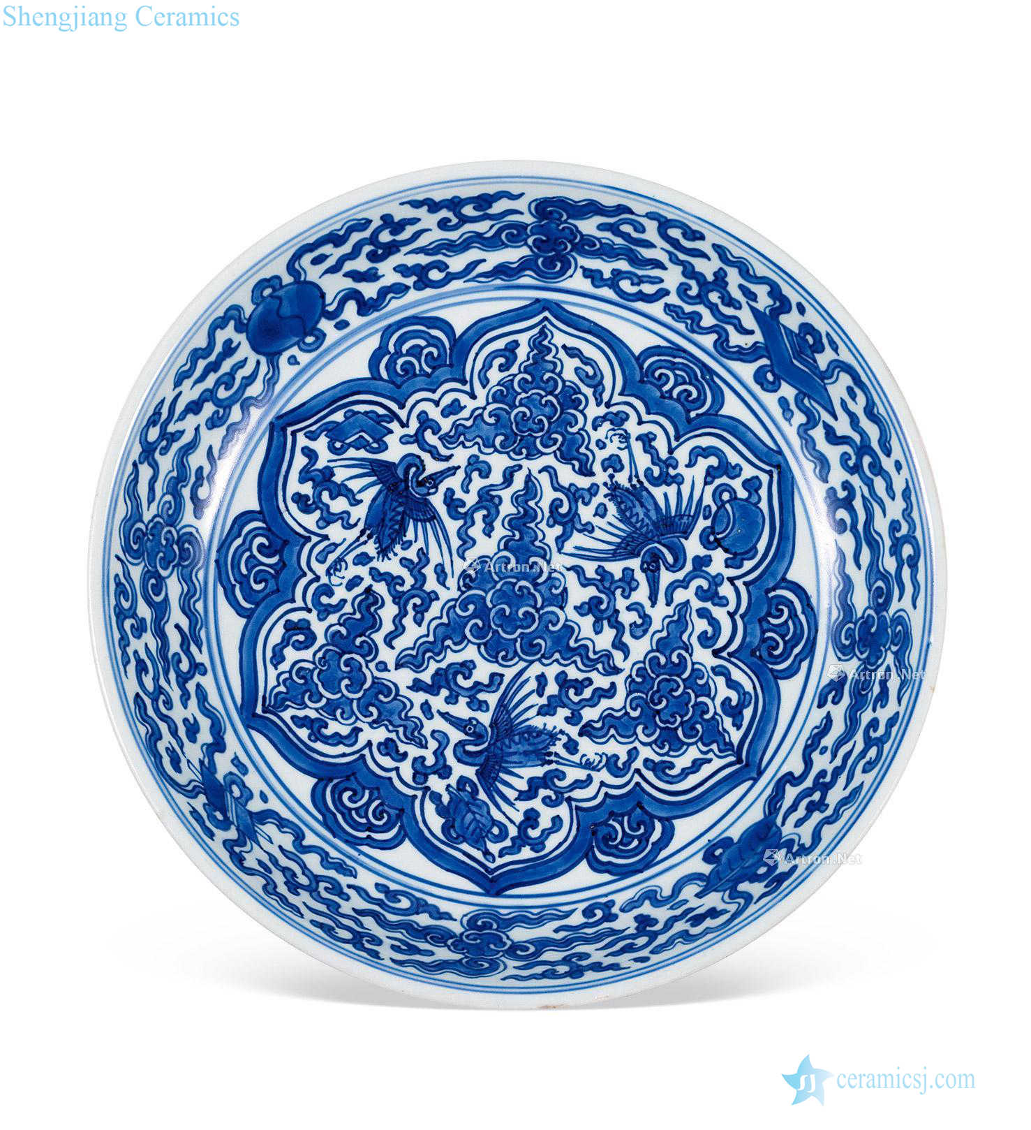 The qing emperor kangxi Blue and white eight auspicious James t. c. na was published tray