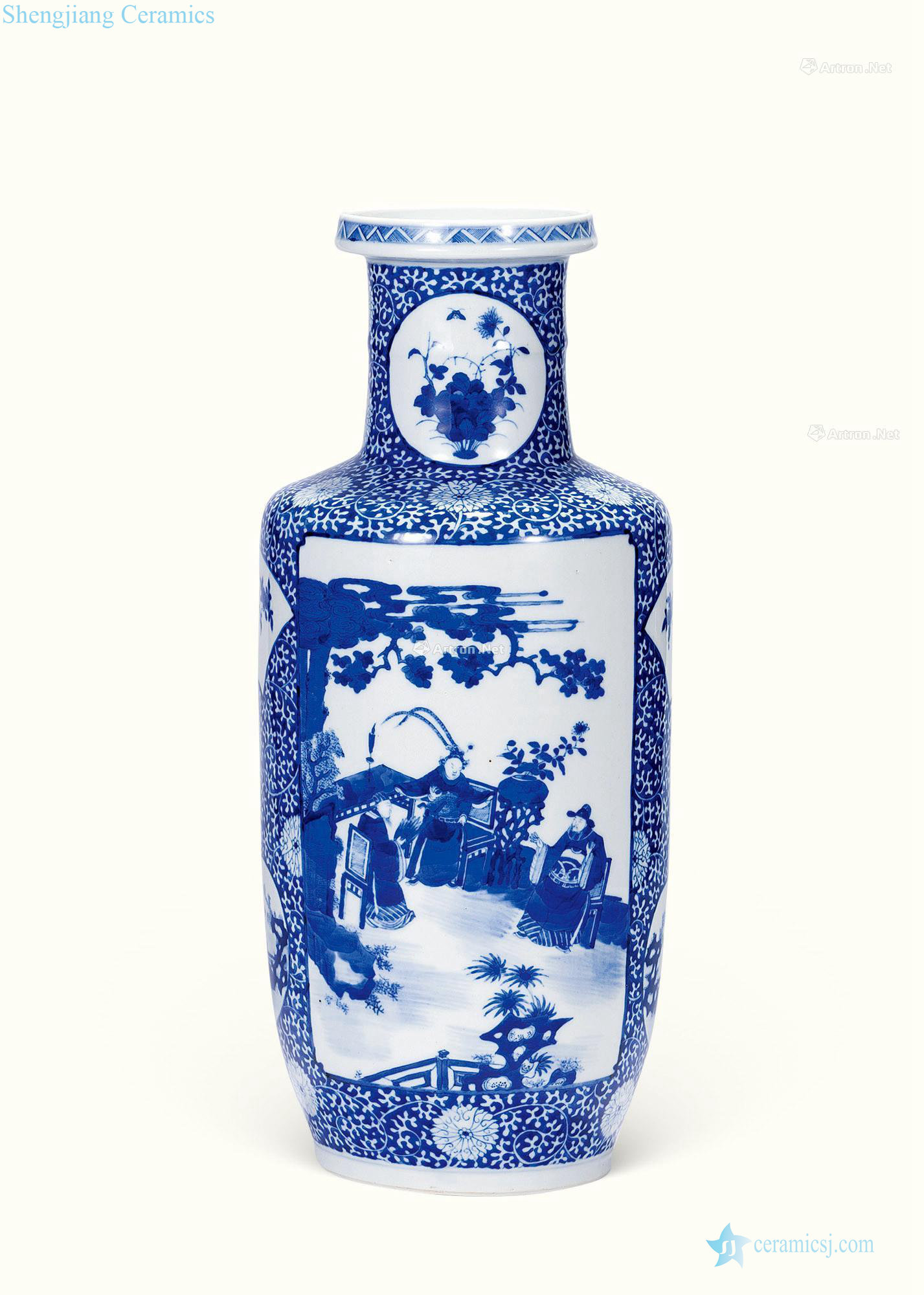 Figure who bottle qing porcelain medallion characters