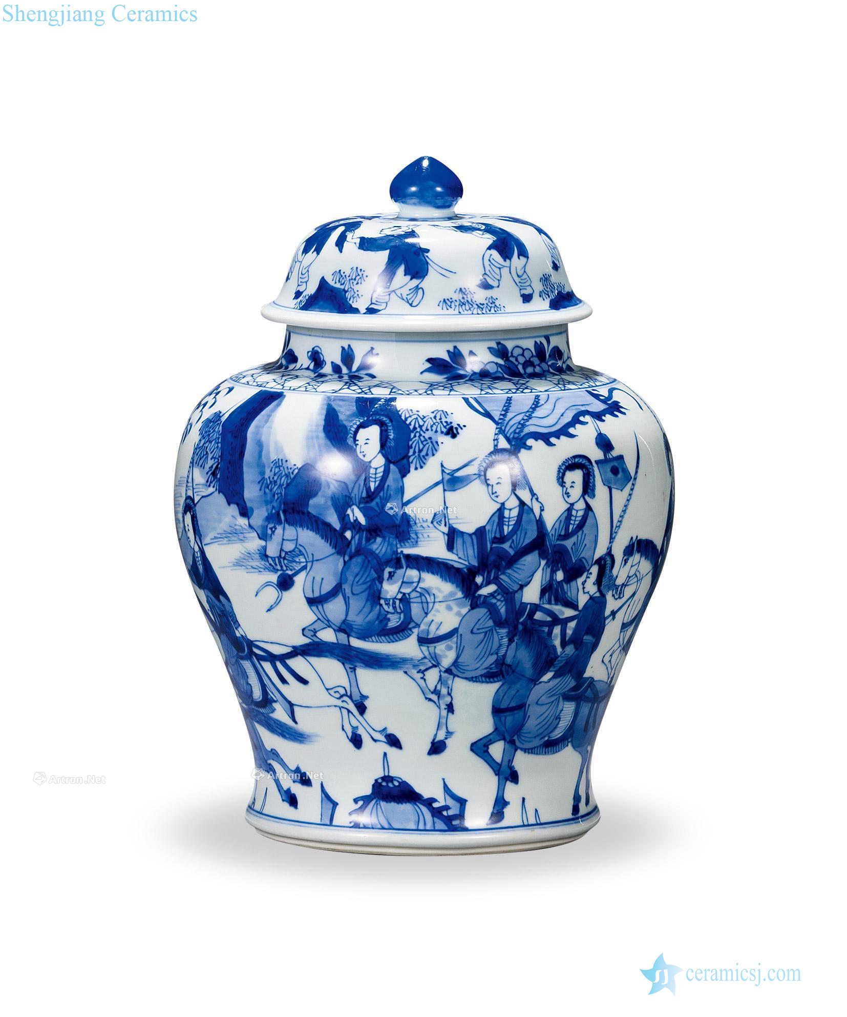Stories of the qing emperor kangxi porcelain figure the general tank