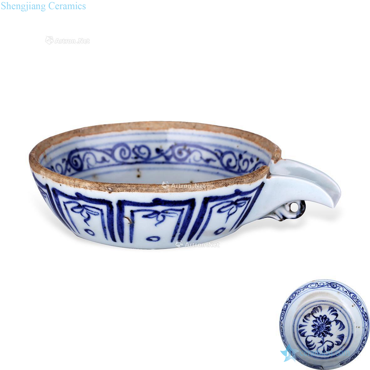 The yuan dynasty Blue and white flower wen yi