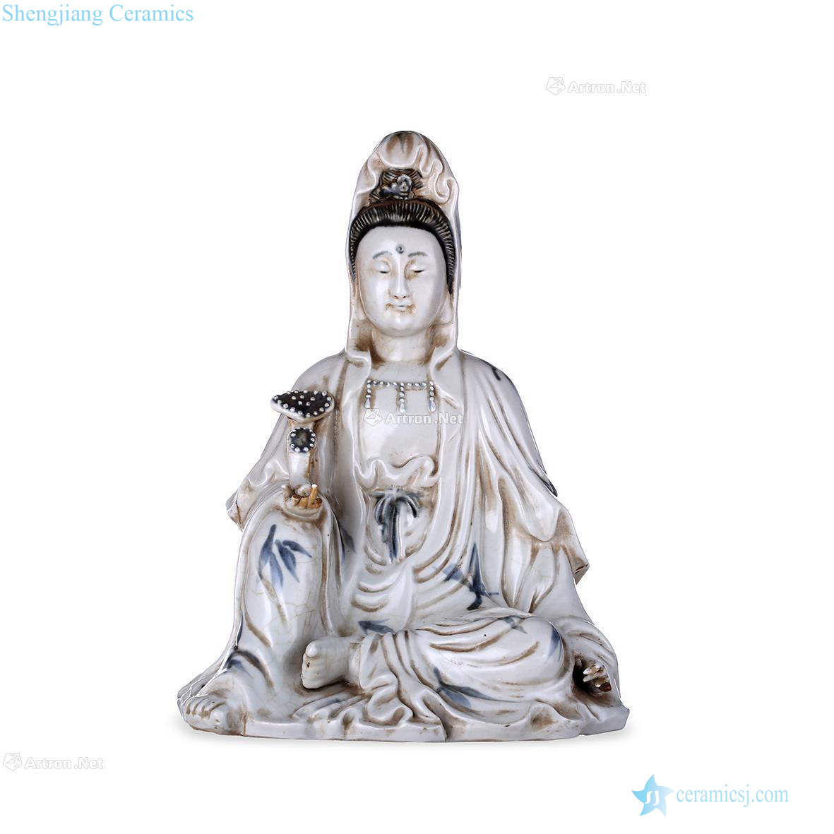 In the Ming dynasty Blue and white hidden guanyin cave