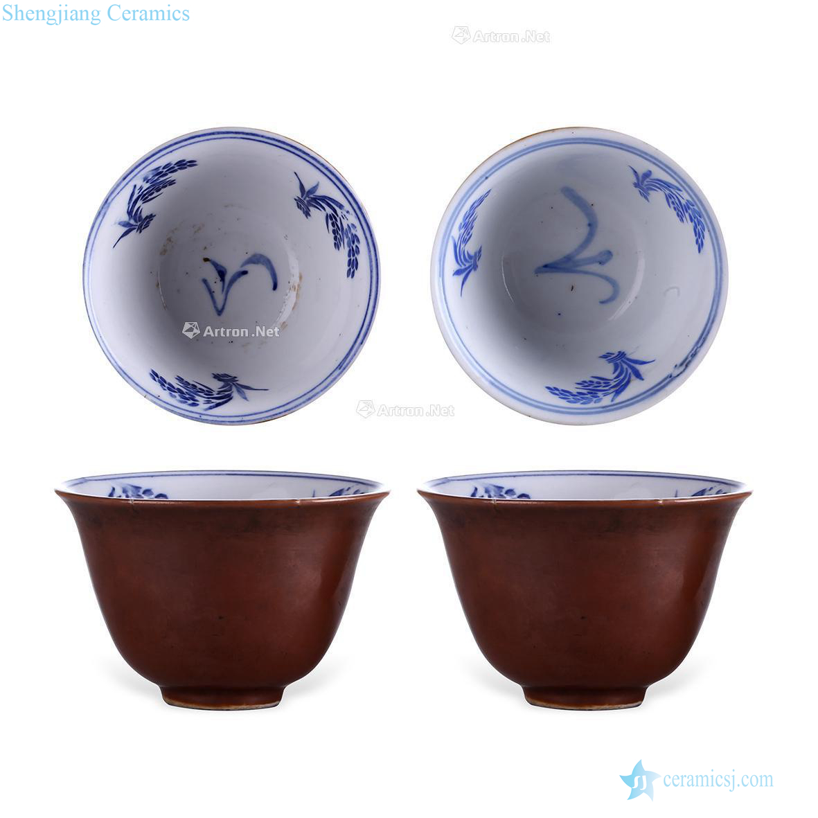 Qing sauce glaze porcelain cup
