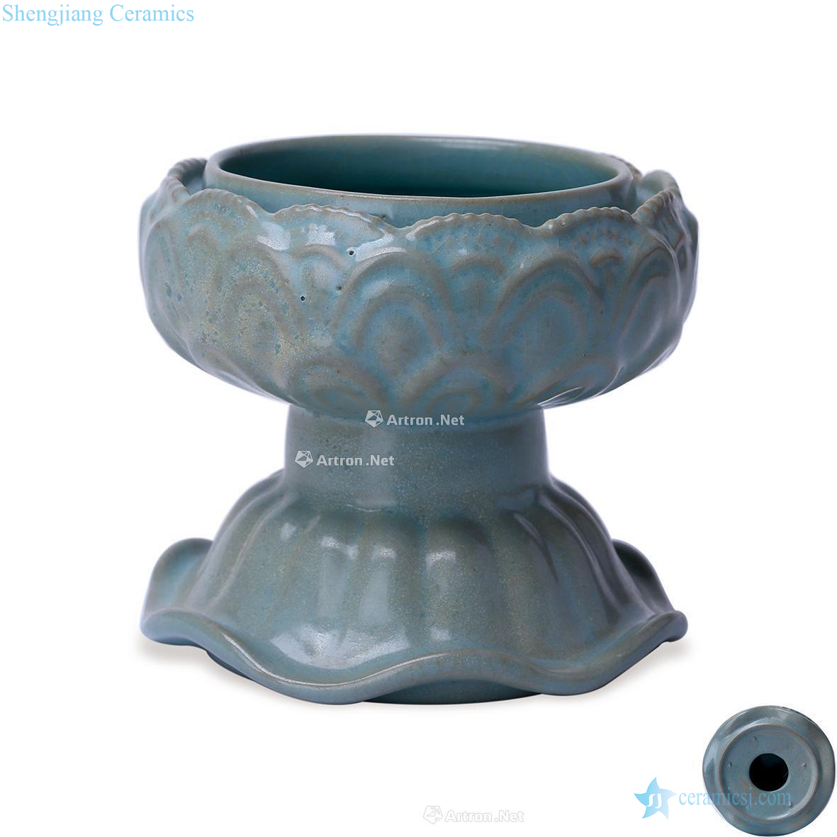 The song dynasty Your kiln azure glaze lotus incense burner