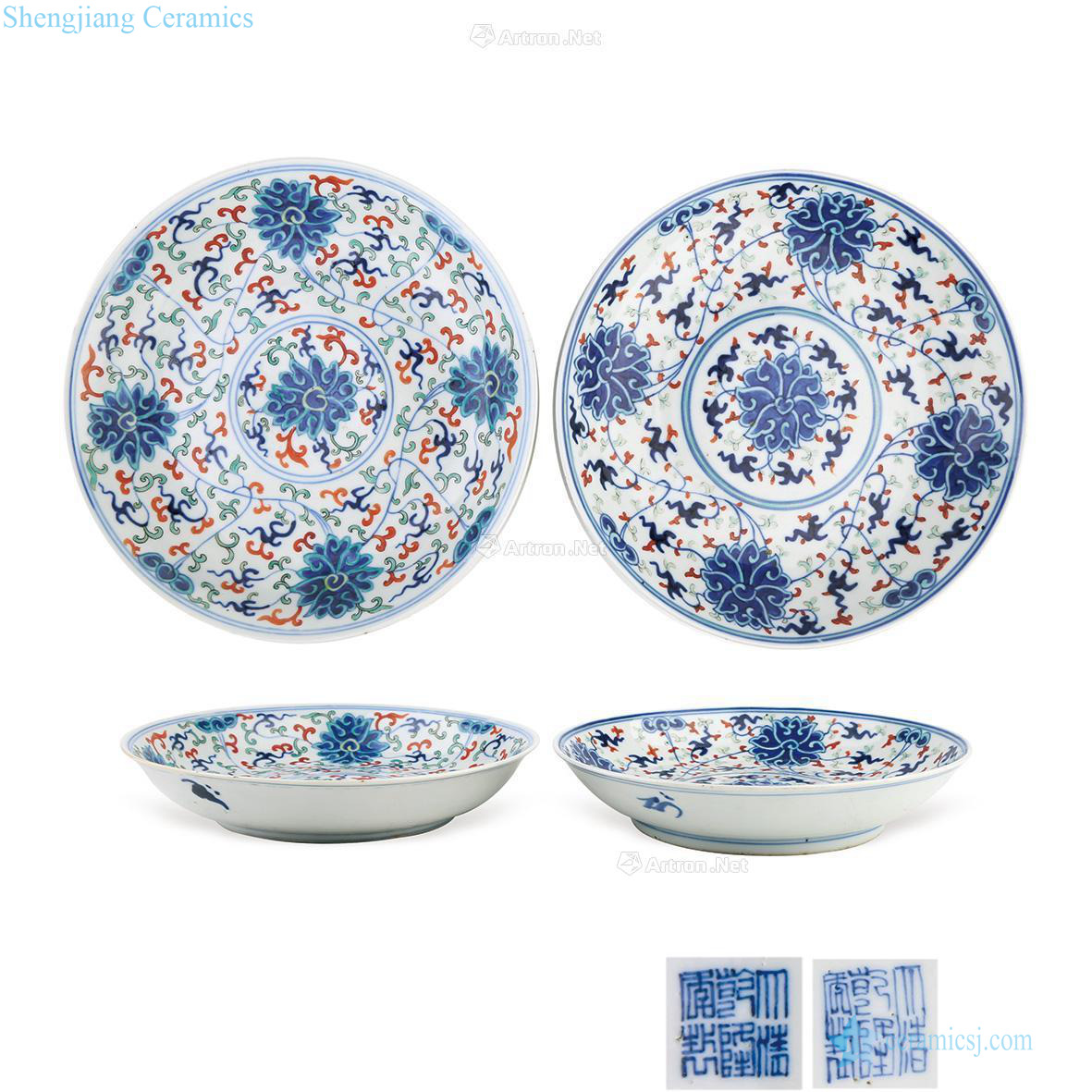 Qing qianlong porcelain enamel branch tray