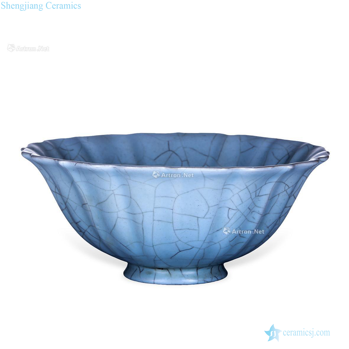 Northern song dynasty Your kiln azure glaze octagon flower bowl