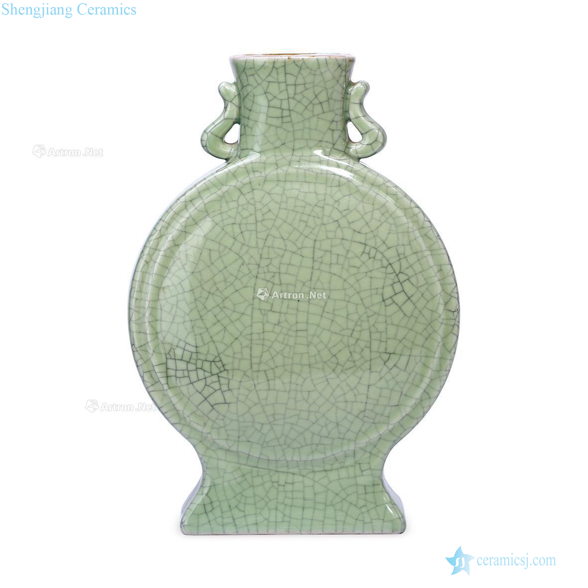 The late Ming dynasty The elder brother of the glaze ears flat bottles