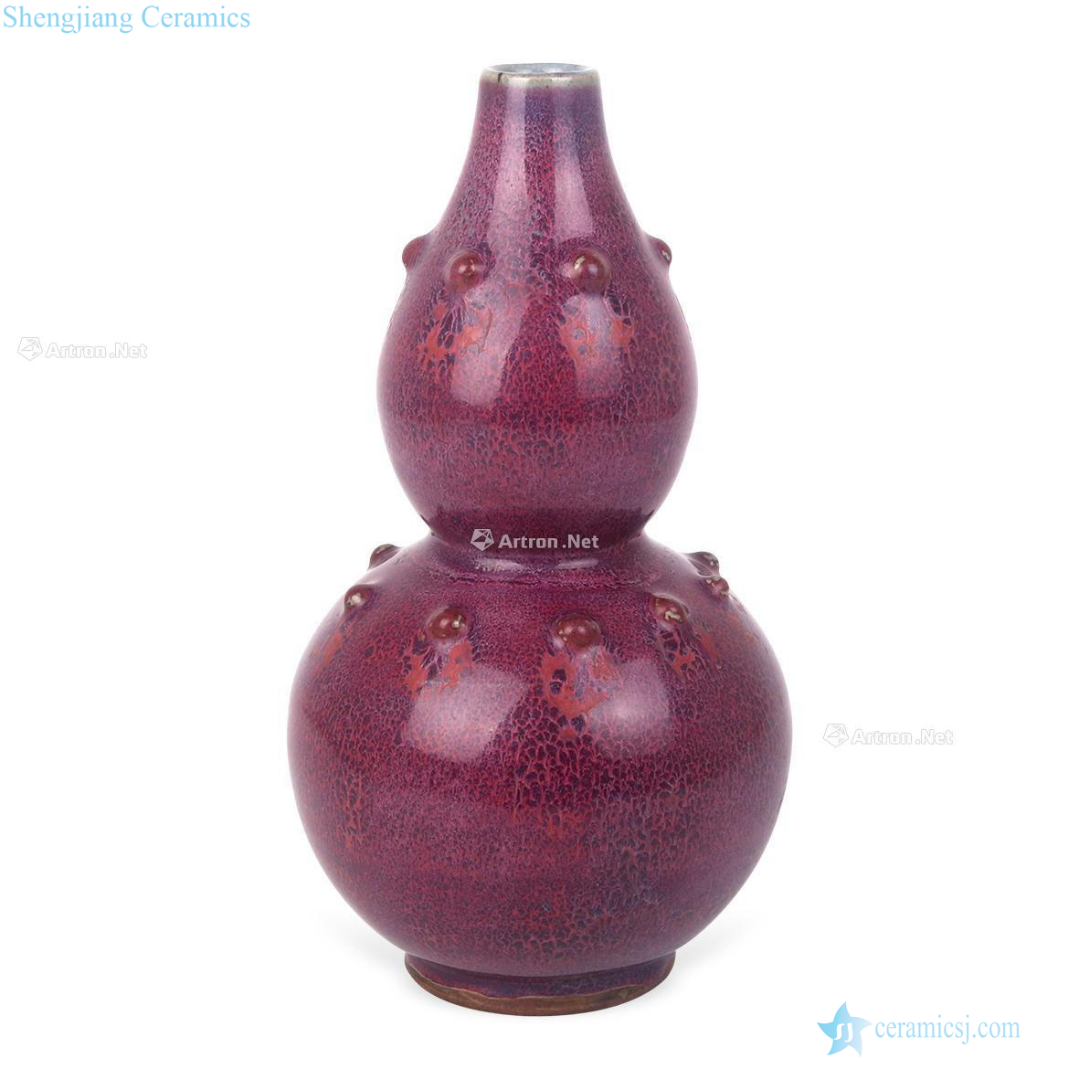The song dynasty Pa rose violet glaze nail grain bottle gourd