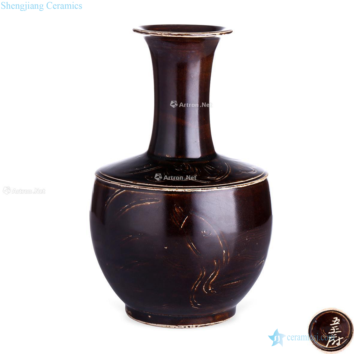 Northern song dynasty Five royal purple hand-cut mouth bottle