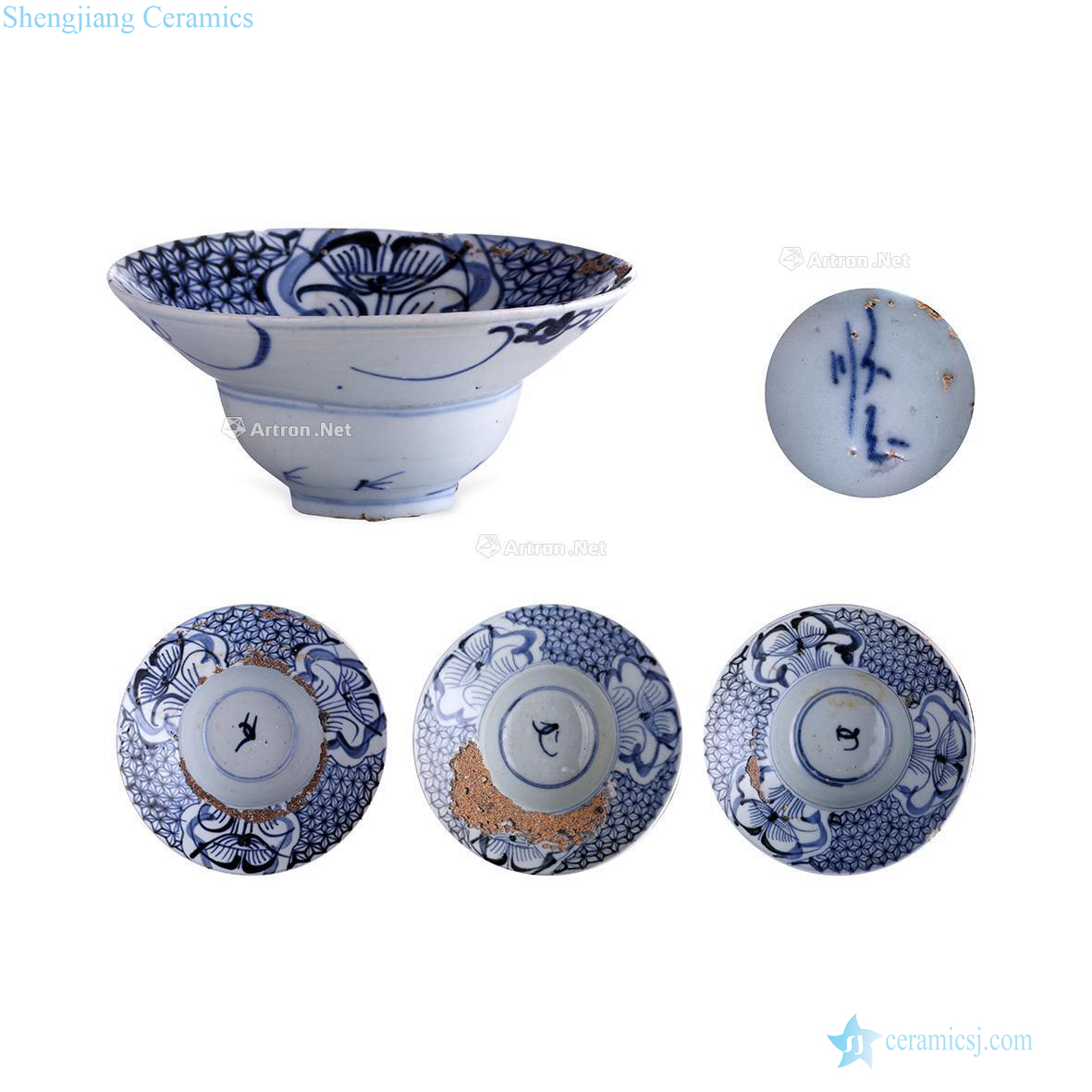 In the Ming dynasty Blue and white flower tattoos or bowl