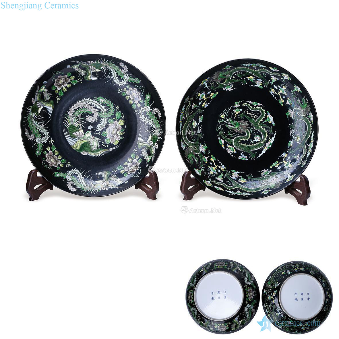 The qing emperor kangxi to colorful ink longfeng pattern plate