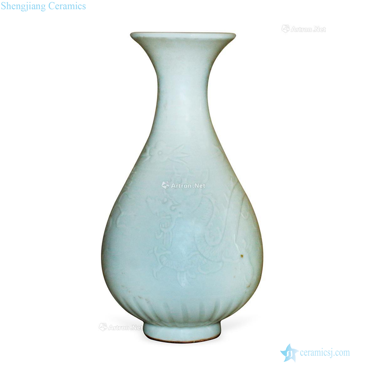 The yuan dynasty Pivot mansion glaze okho spring bottle of dragon pattern