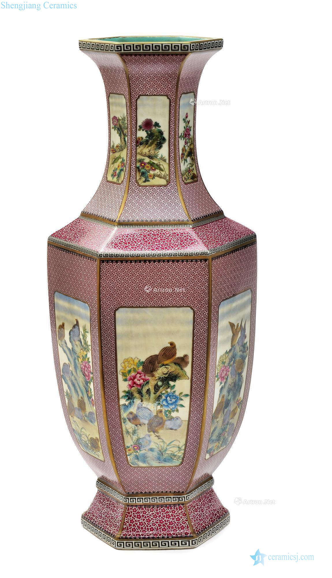 In the qing dynasty powder enamel vase