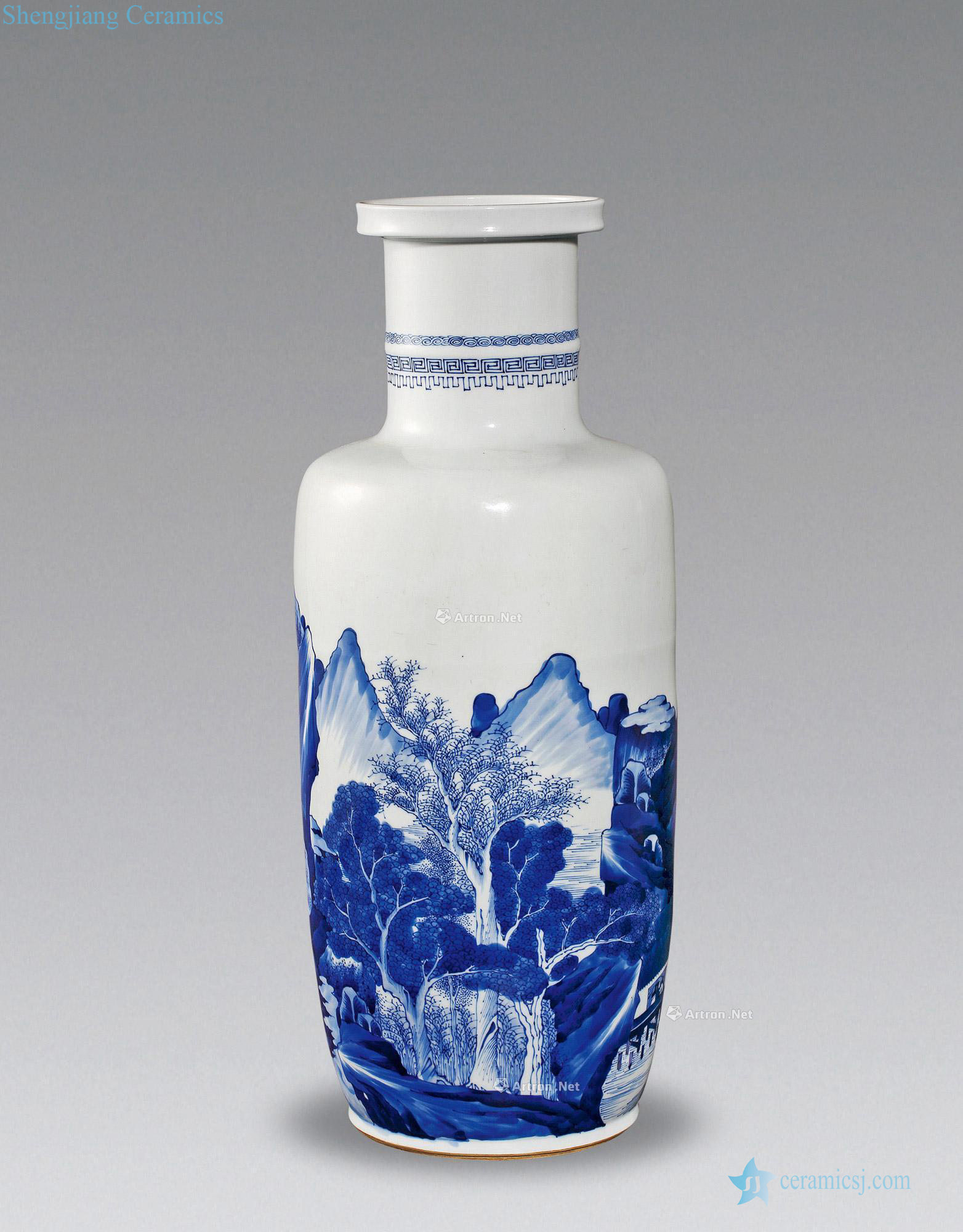 The qing emperor kangxi Blue and white landscape pattern were bottles