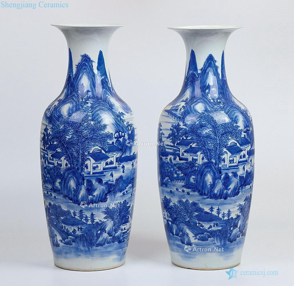 qing Blue and white landscape pattern design (a)