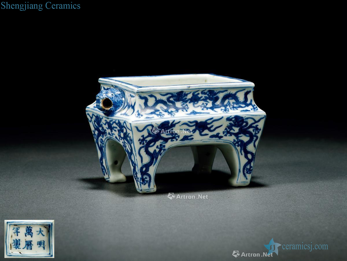Ming wanli, blue and white dragon several type furnace