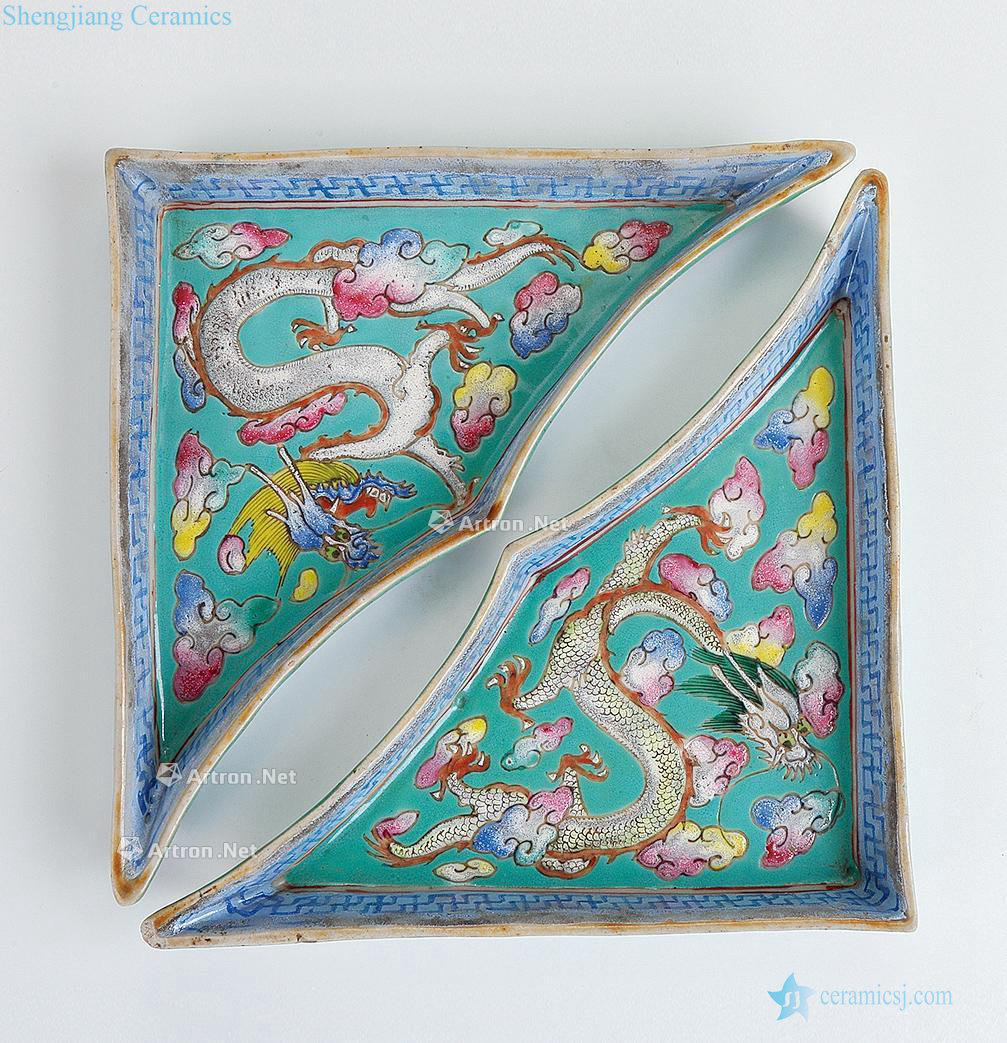 Clear pastel dragon triangle plate (a)