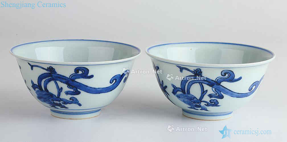 qing Blue and white dragon bowl (a)