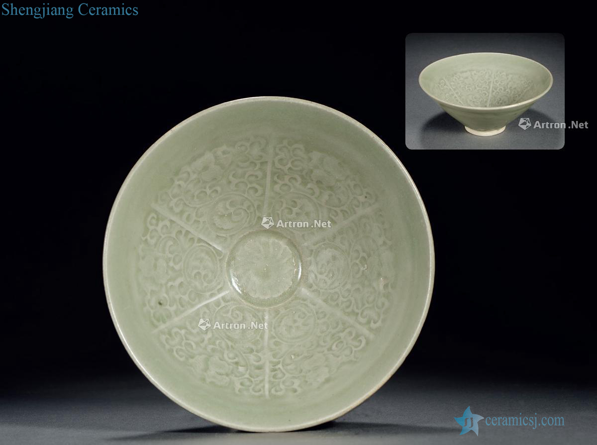 Northern song dynasty, yao state kiln carved six out steel bowl