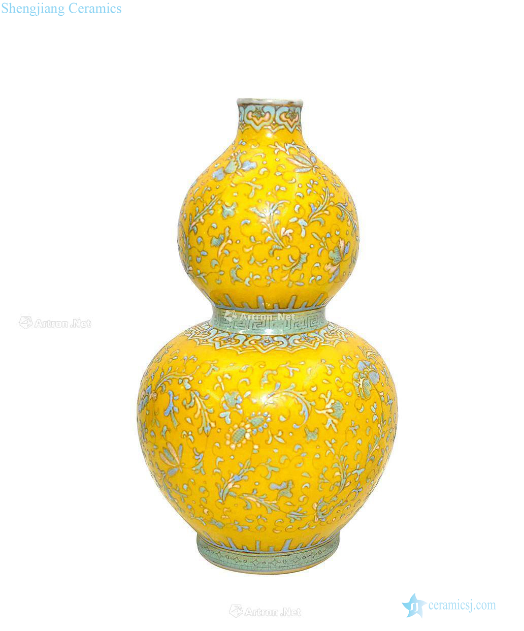 Qing huang pastel flowers grain bottle gourd