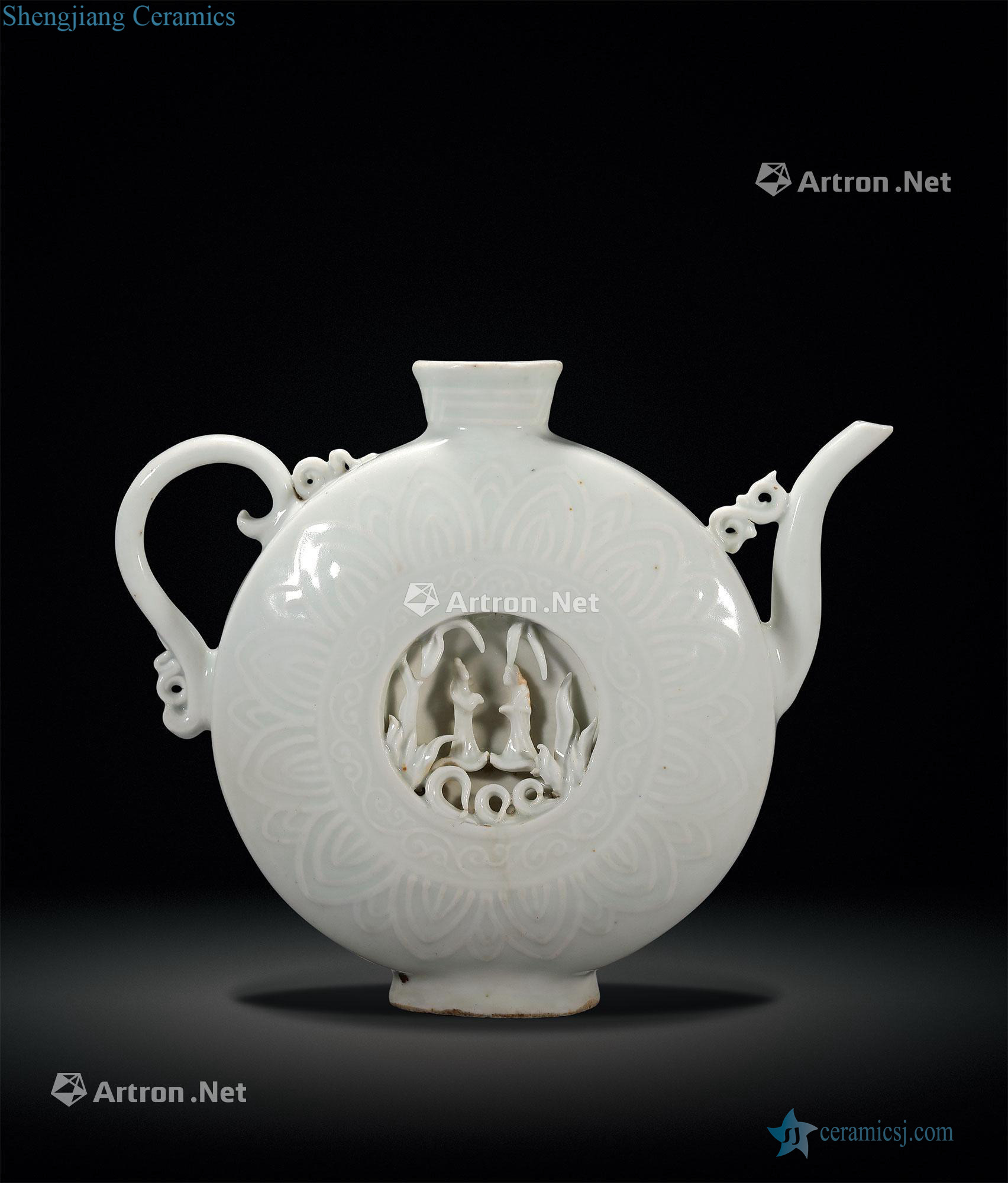 yuan Egg white glazed porcelain grain printing pot model opera characters