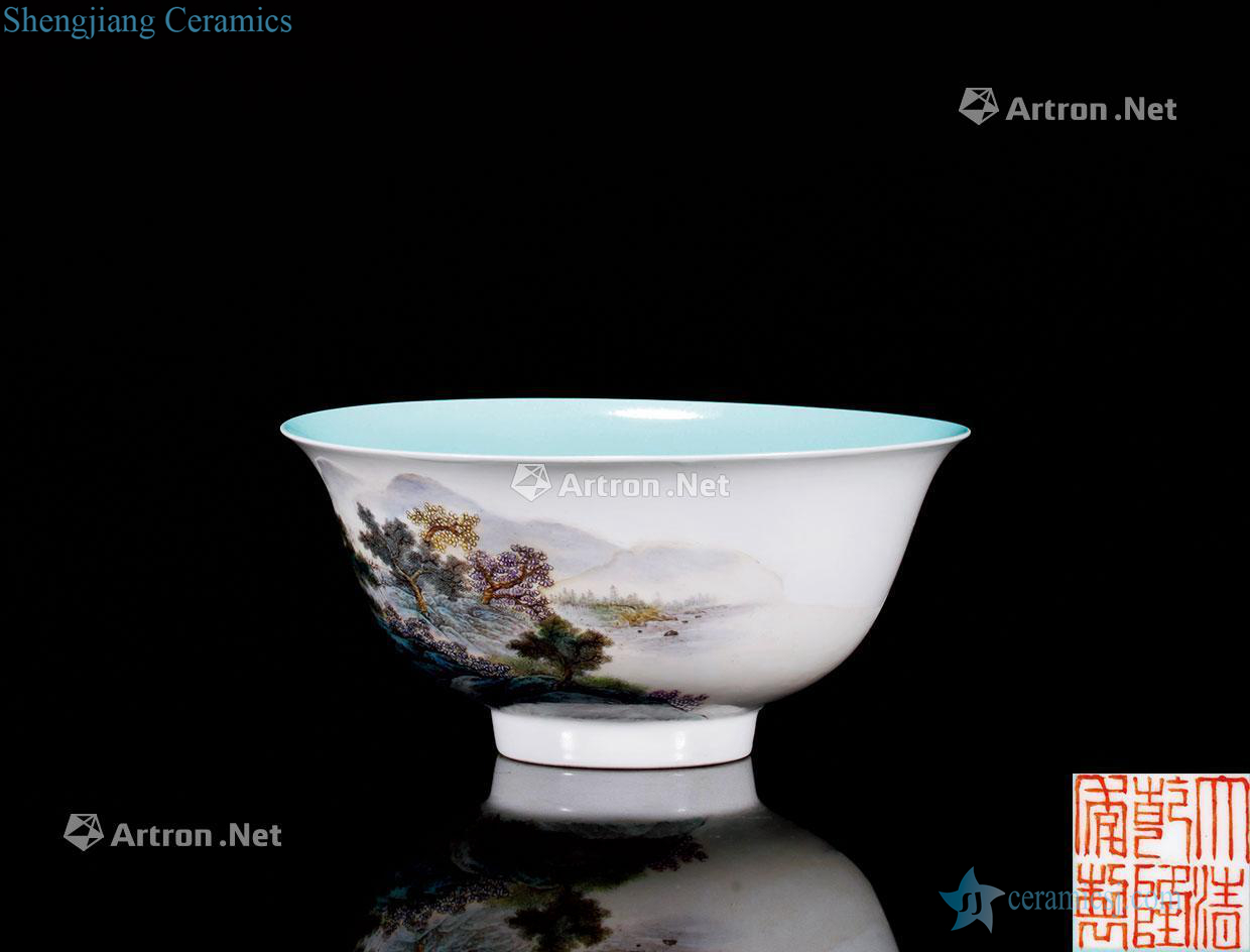 Clear pastel landscape show the bowl