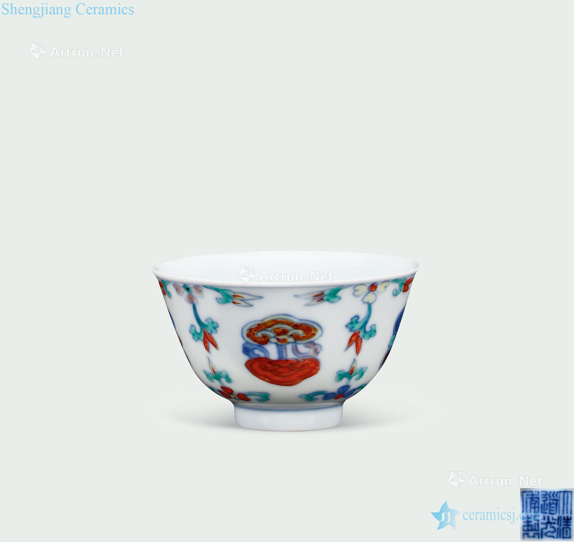 Qing daoguang bucket ganoderma lucidum cup