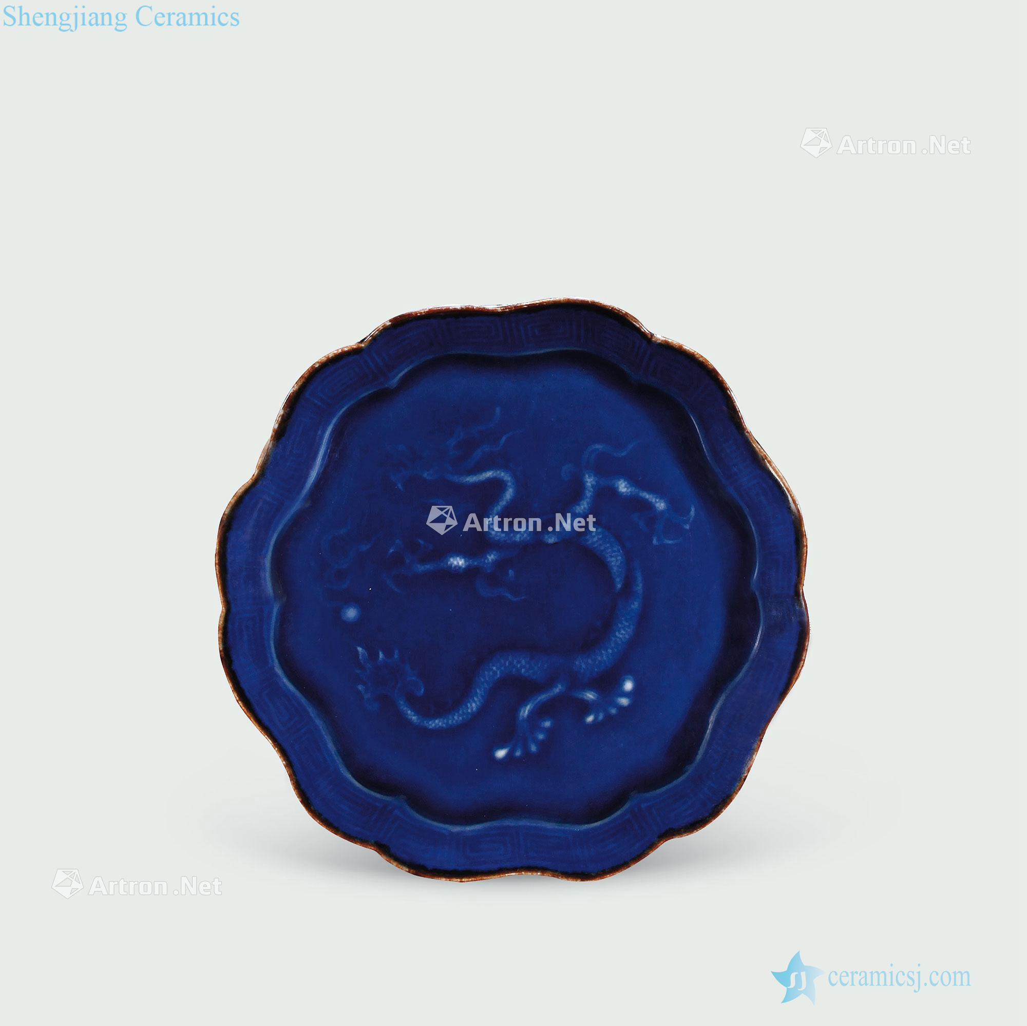 Ming yongle The blue glaze dragon printing plate