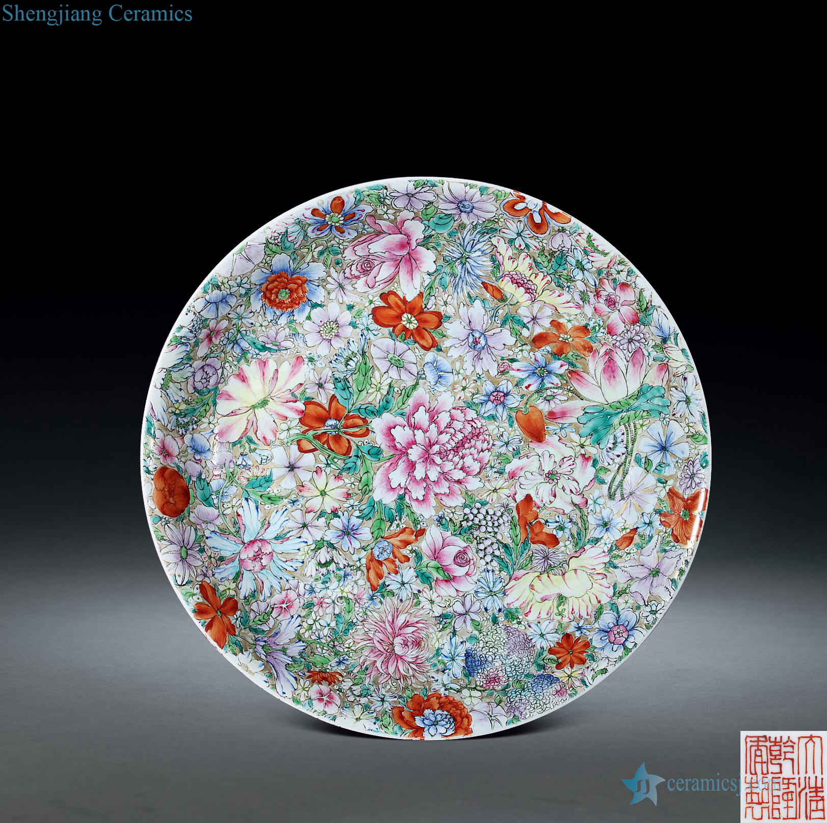 Late qing powder enamel paint flowers don't landing the broader market